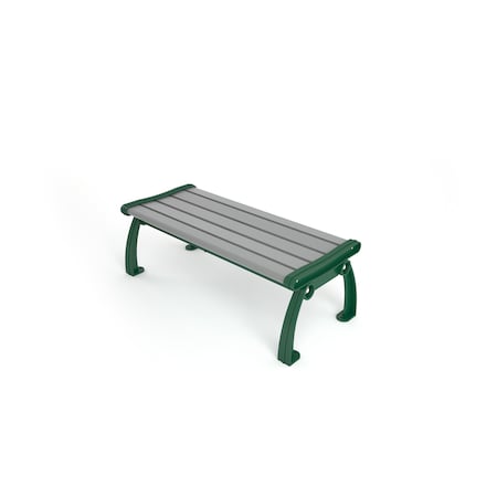 Frog Furnishings Gray 4' Heritage Backless Bench with Green Frame PB 4GRAGFHERBAC